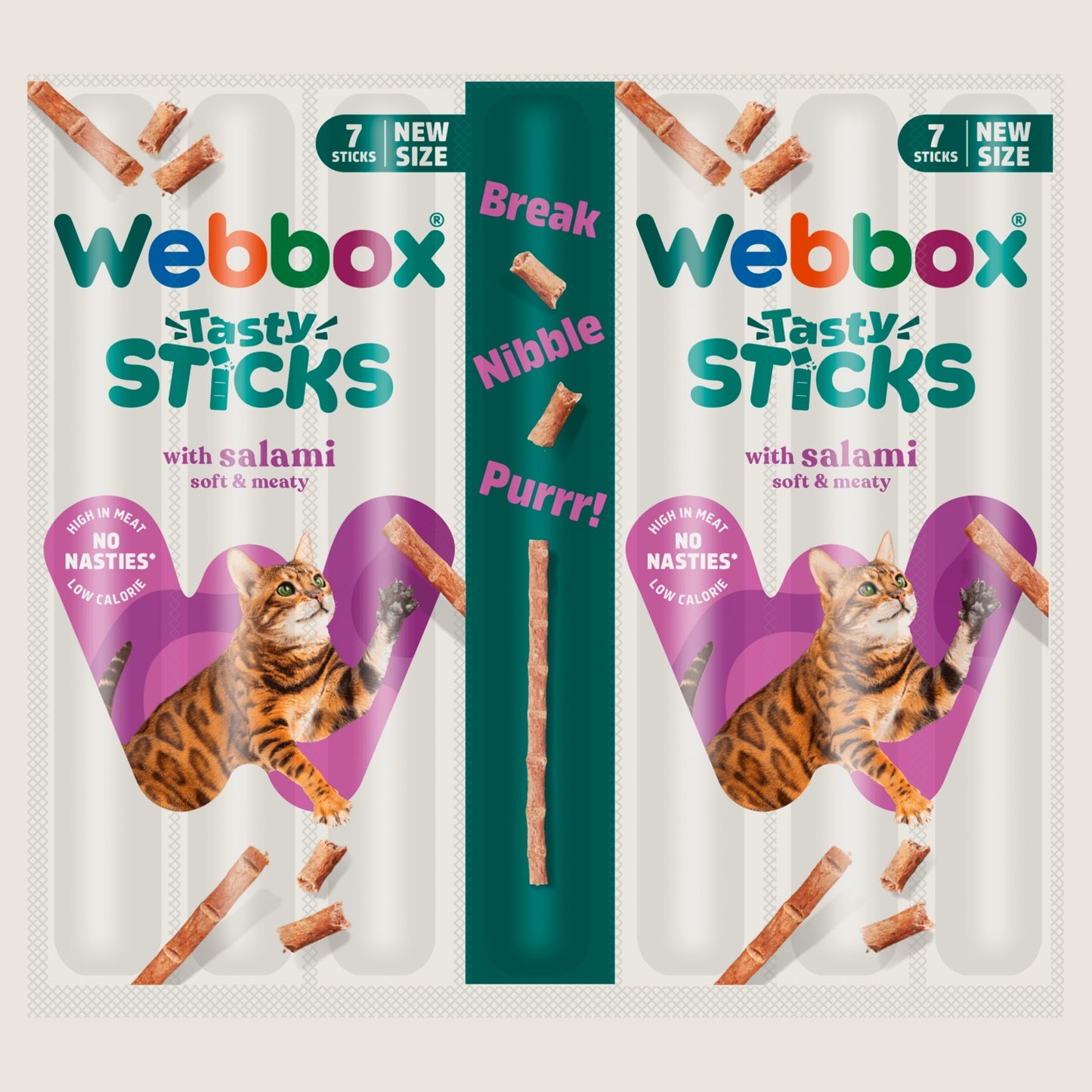 Webbox Tasty Sticks with Salami No Artificial Additives 7 x 5g