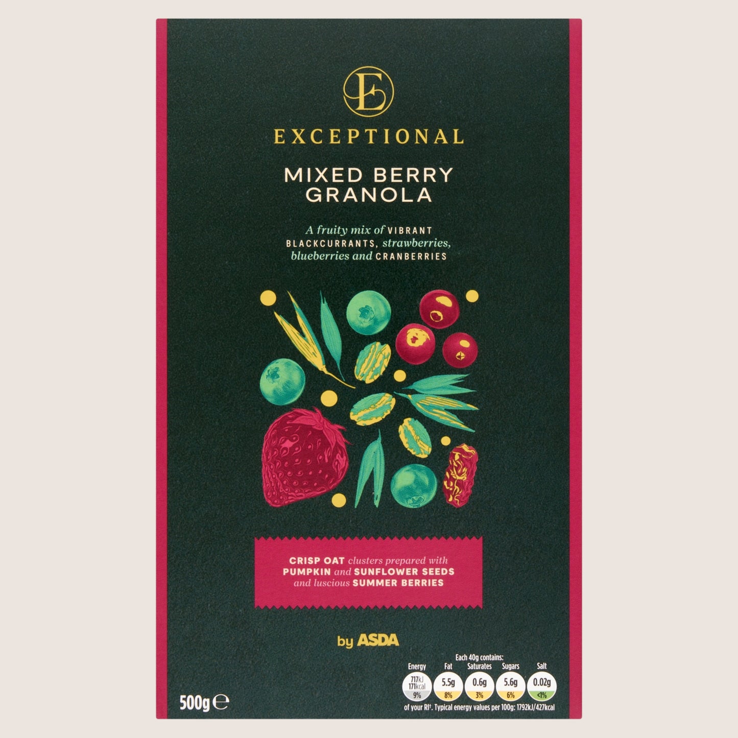 Exceptional by ASDA Exceptional by Mixed Berry Granola Vitamin Fortified 500g