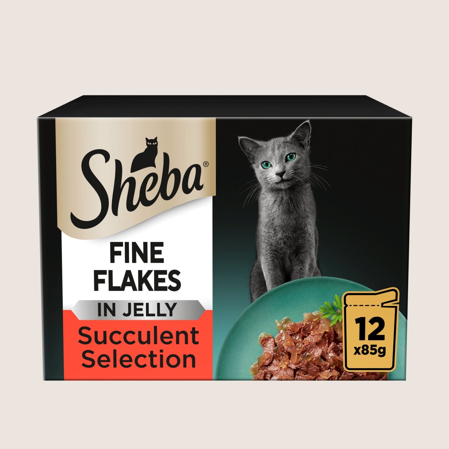Sheba Fine Flakes Adult Wet Cat Food Succulent Selection in Jelly Pouch With Taurine 12x85g