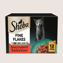 Sheba Fine Flakes Adult Wet Cat Food Succulent Selection in Jelly Pouch With Taurine 12x85g
