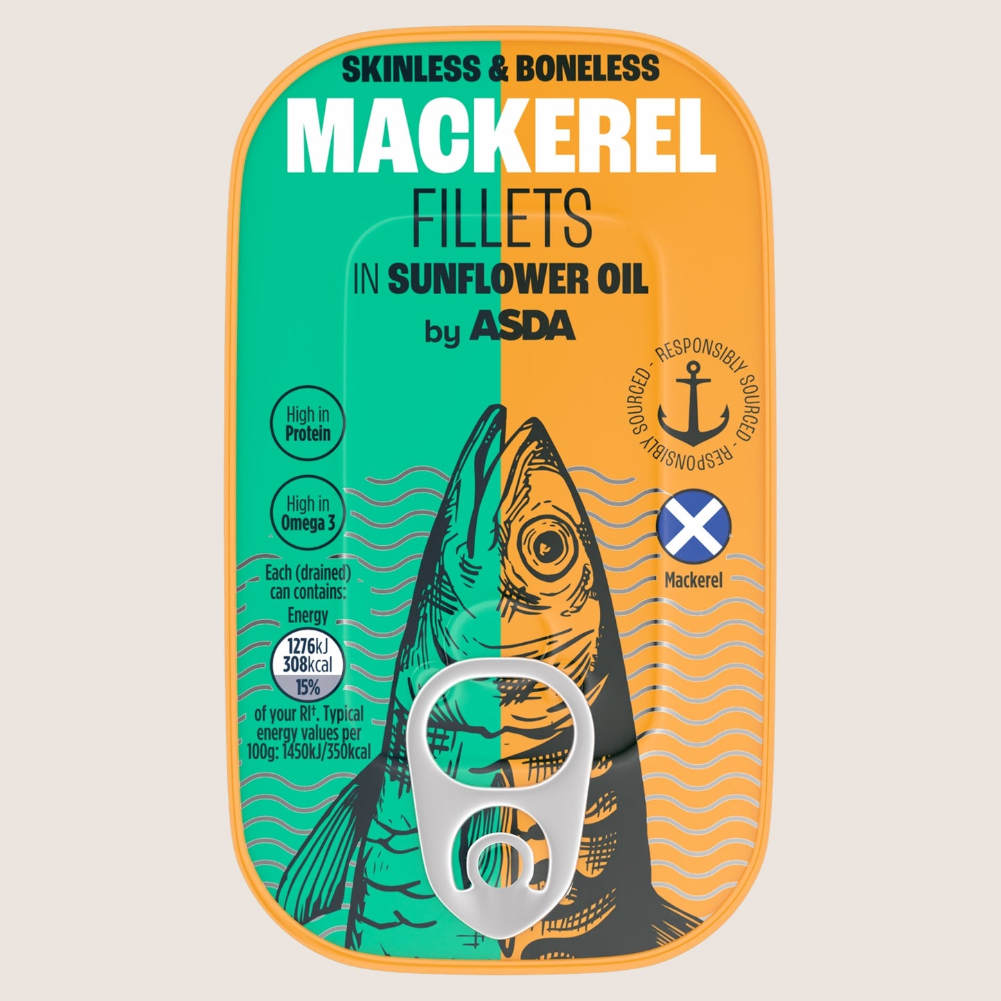 ASDA Mackerel Fillets in Sunflower Oil 125g