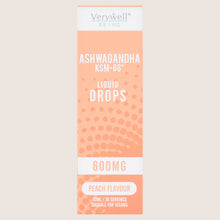 Verywell Peach Flavour Ashwagandha KSM-66 Liquid Drops 600mg