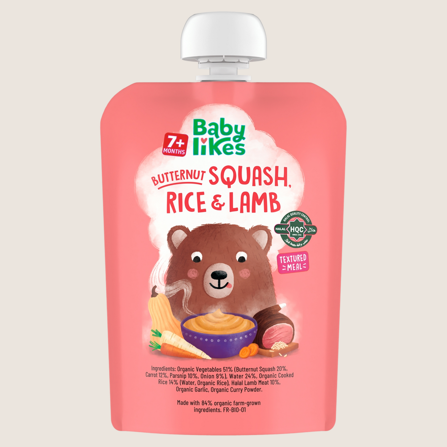 Baby Likes 7+ Months Butternut Squash Rice & Lamb Gentle Formula 130g