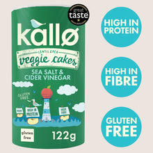 Kallo Lentil & Pea Veggie Cakes Sea Salt & Cider Vinegar Free From Artificial Additives 122g