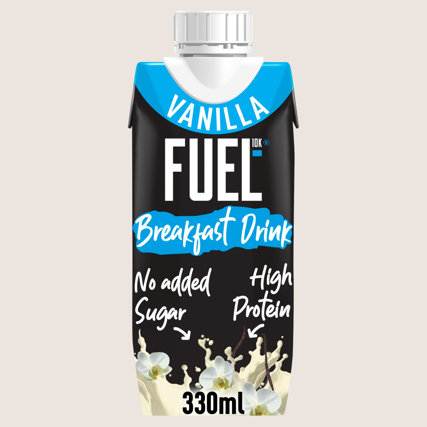 FUEL10K Vanilla High Protein Milk Breakfast Shake Drink High Protein 330ml