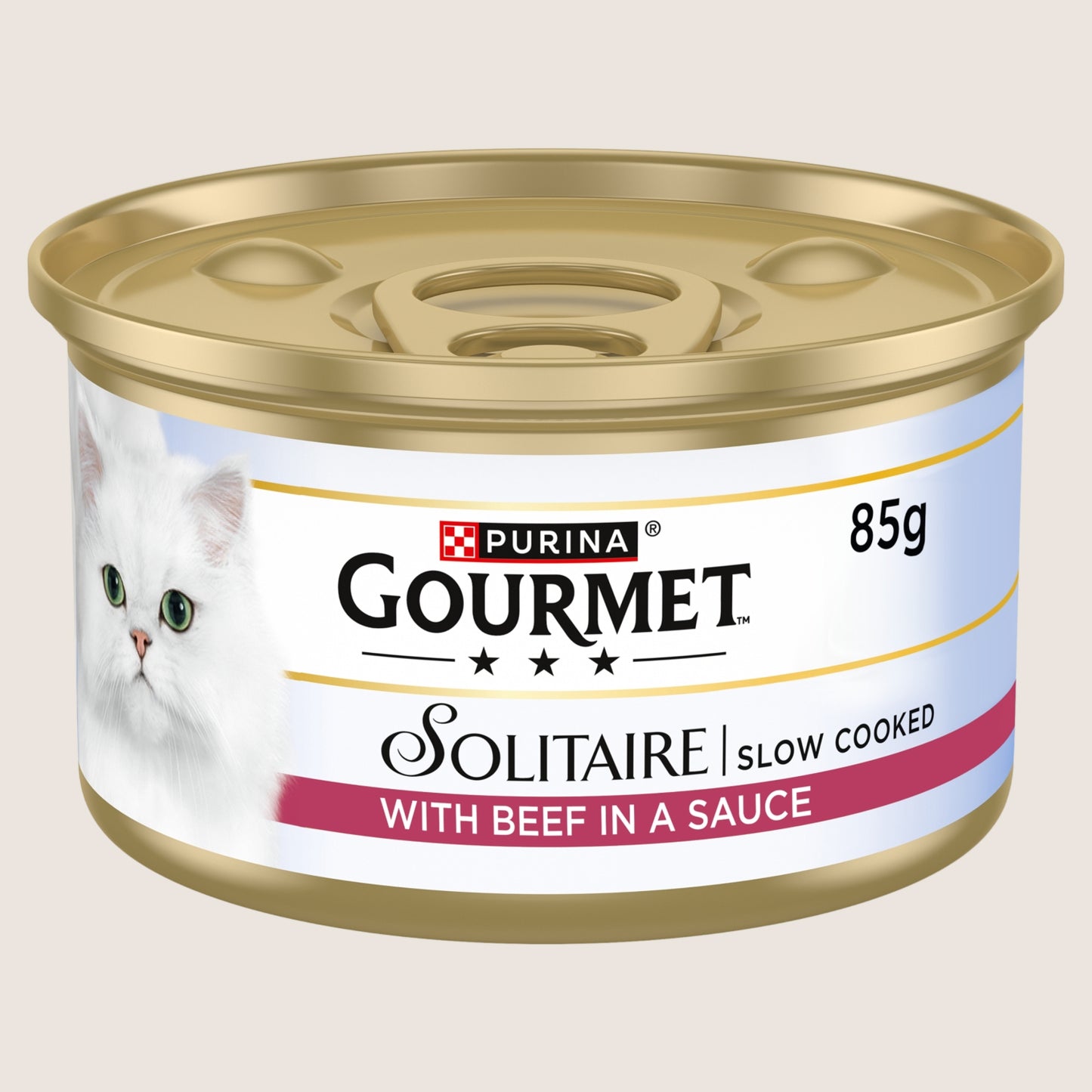 Gourmet Solitaire Beef Wet Cat Food Complete Nutrition 85g