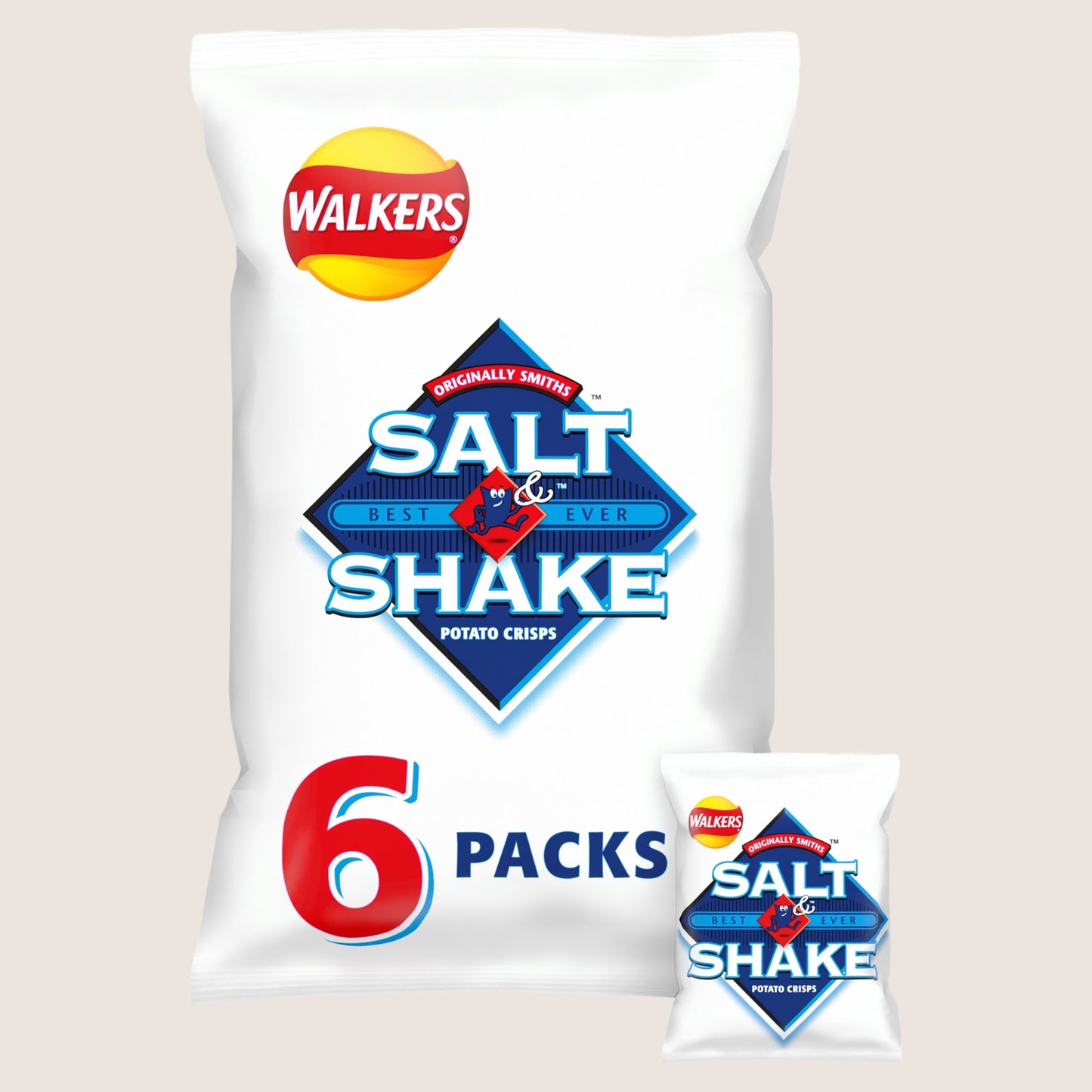 Walkers Salt & Shake Crisps No Artificial Additives 6x24g