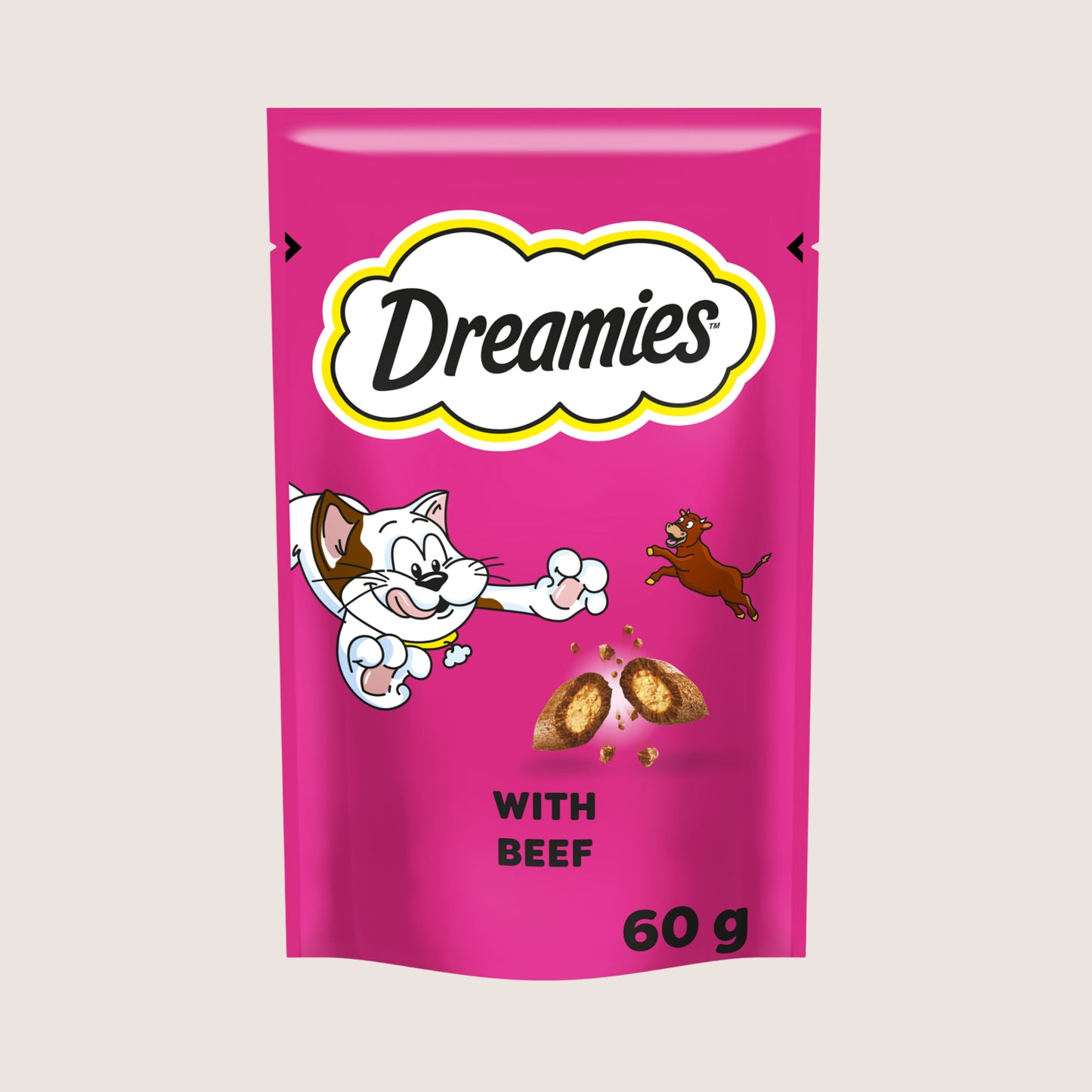 DREAMIES DREAMIES Cat Treat Biscuits With Beef Flavour Nutritionally Complete 60g