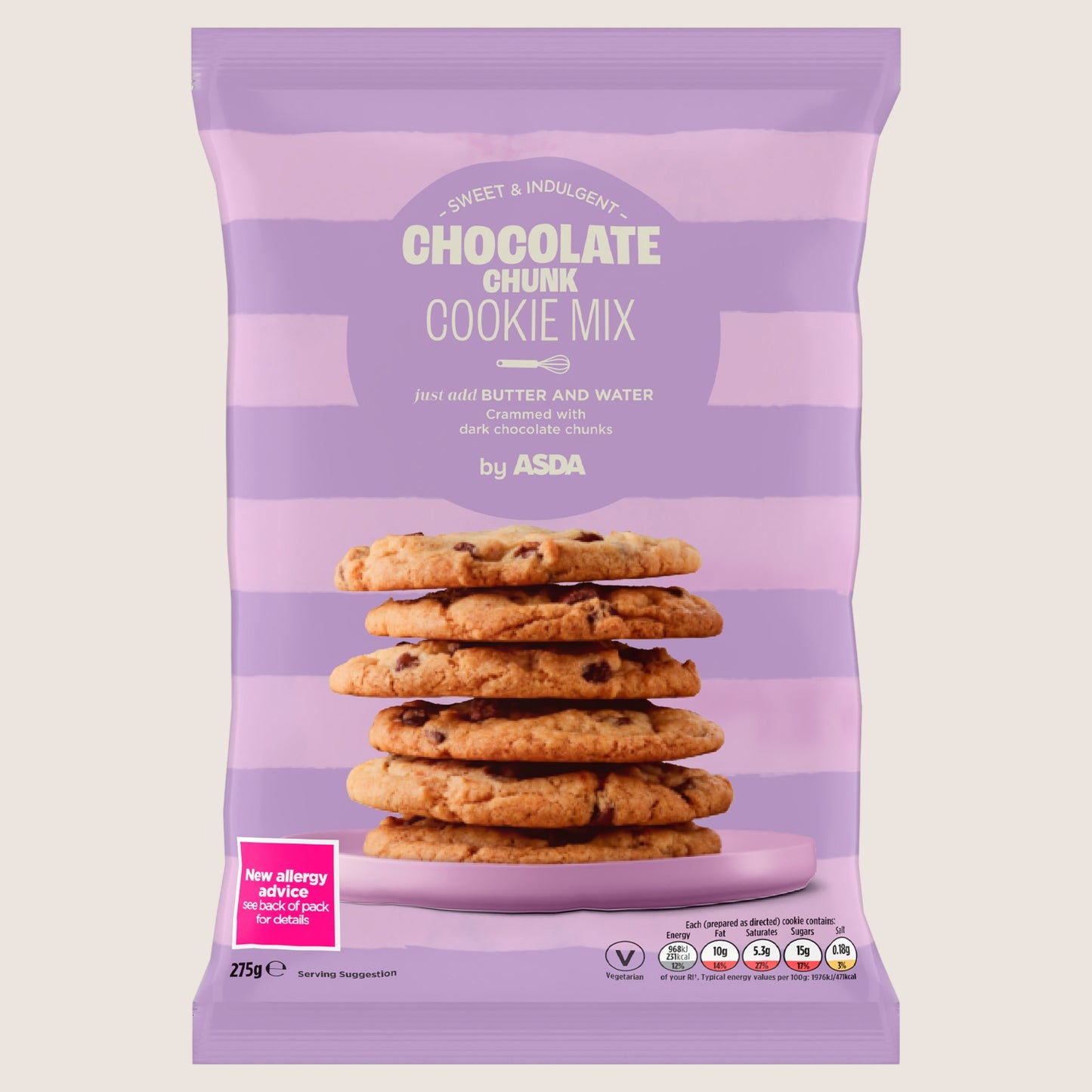 ASDA Chocolate Chunk Cookie Mix Fortified with Vitamins 275g