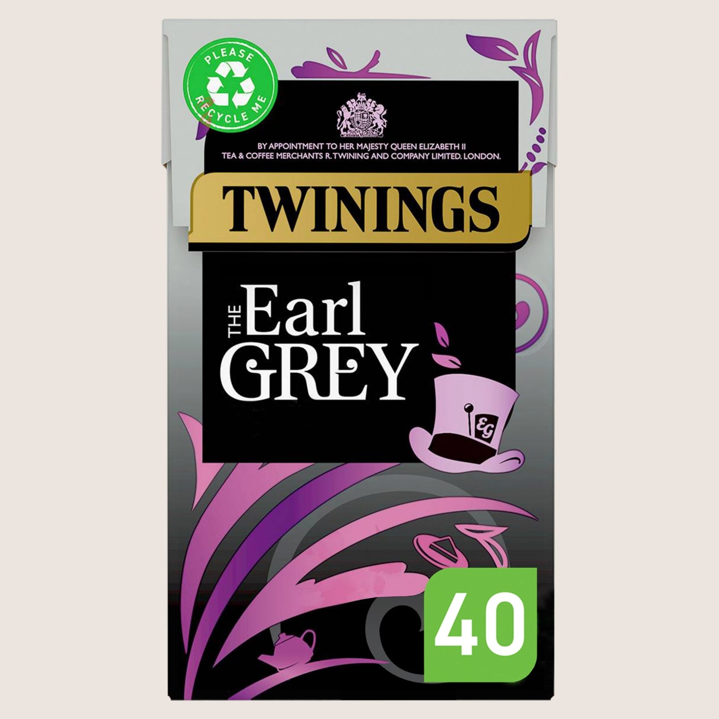 Twinings The Earl Grey 40 Tea Bags No Artificial Additives 100g