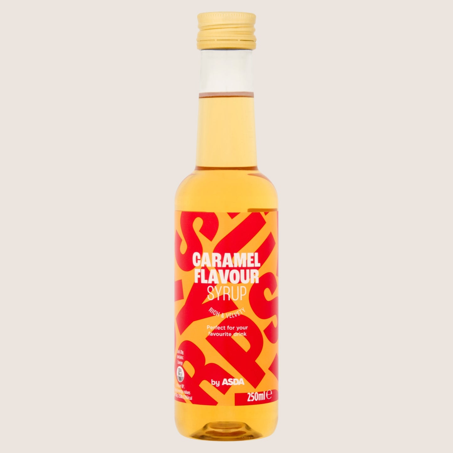 ASDA Caramel Flavour Syrup No Artificial Additives 250ml