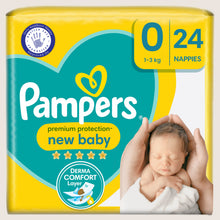 Pampers Premium Protection New Baby Size 0, , 1 Gentle Formula 24 Nappie 3kg