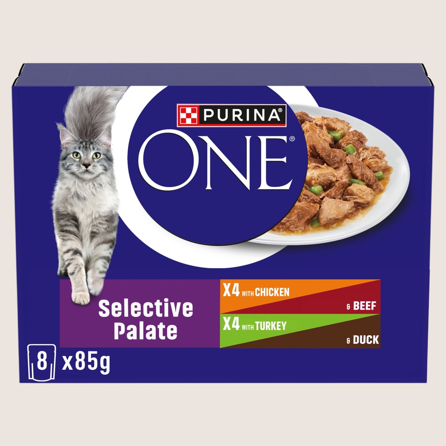 Purina ONE PURINA ONE Selective Palate Mini Filets in Gravy Wet Cat Food With Omega Oils 8x85g