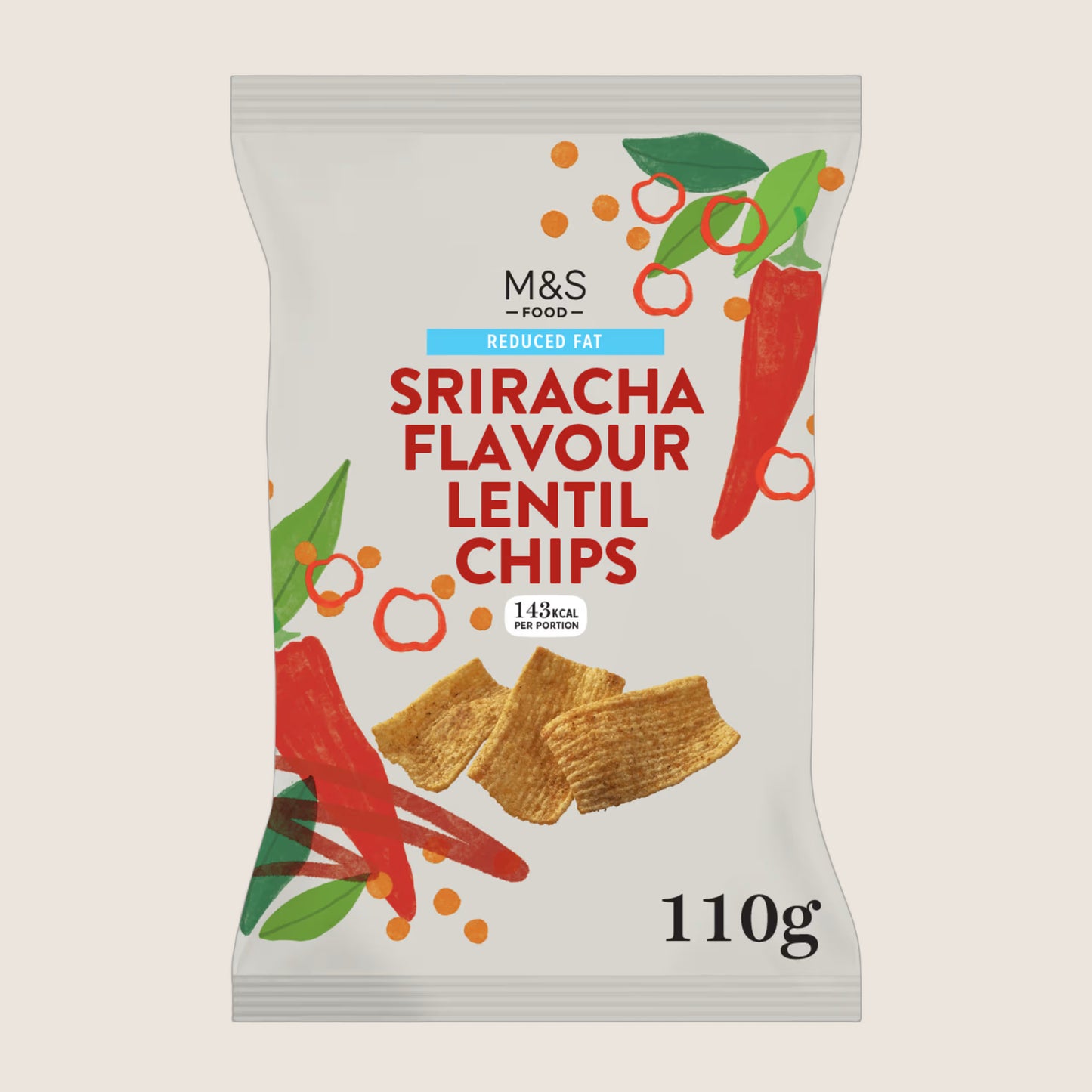 M&S Sriracha Flavour Lentil Chips 110 g