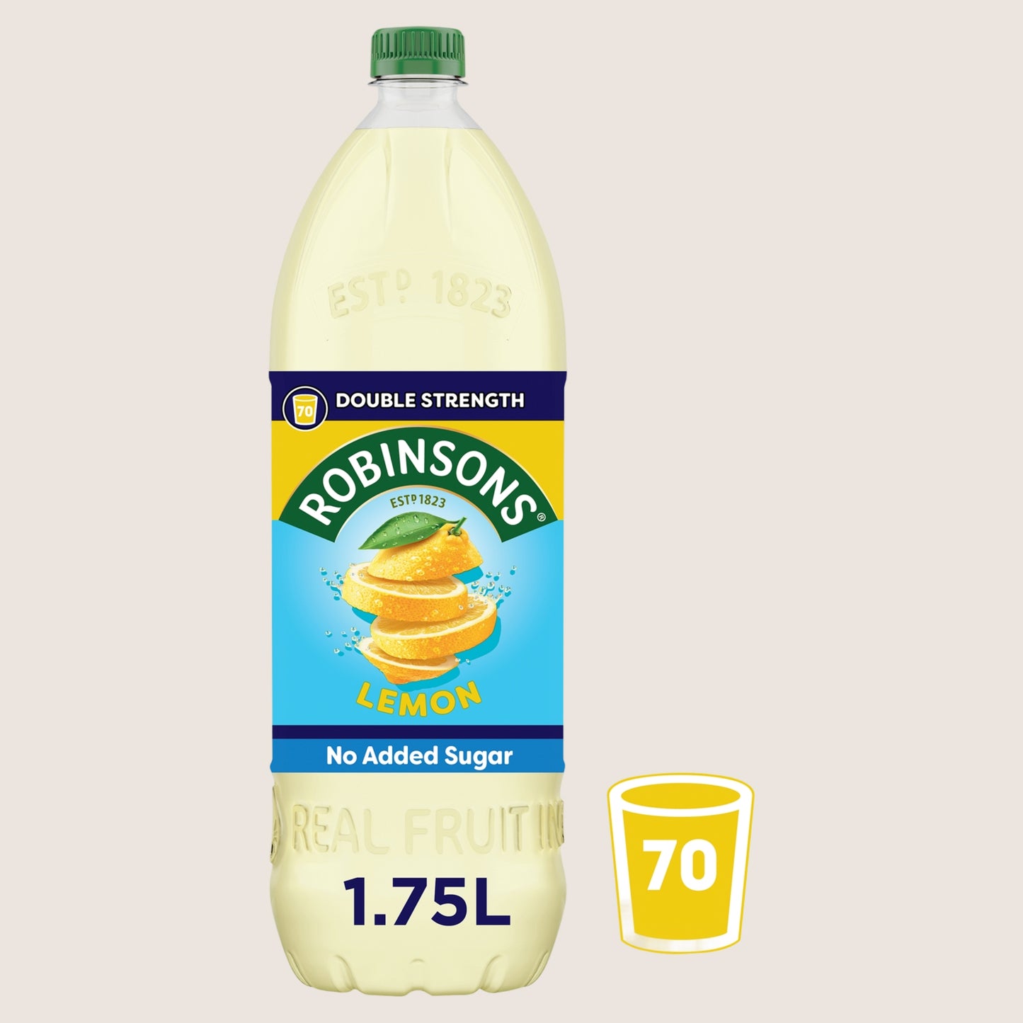 Robinsons Double Strength Lemon No Added Sugar Squash 1.75L