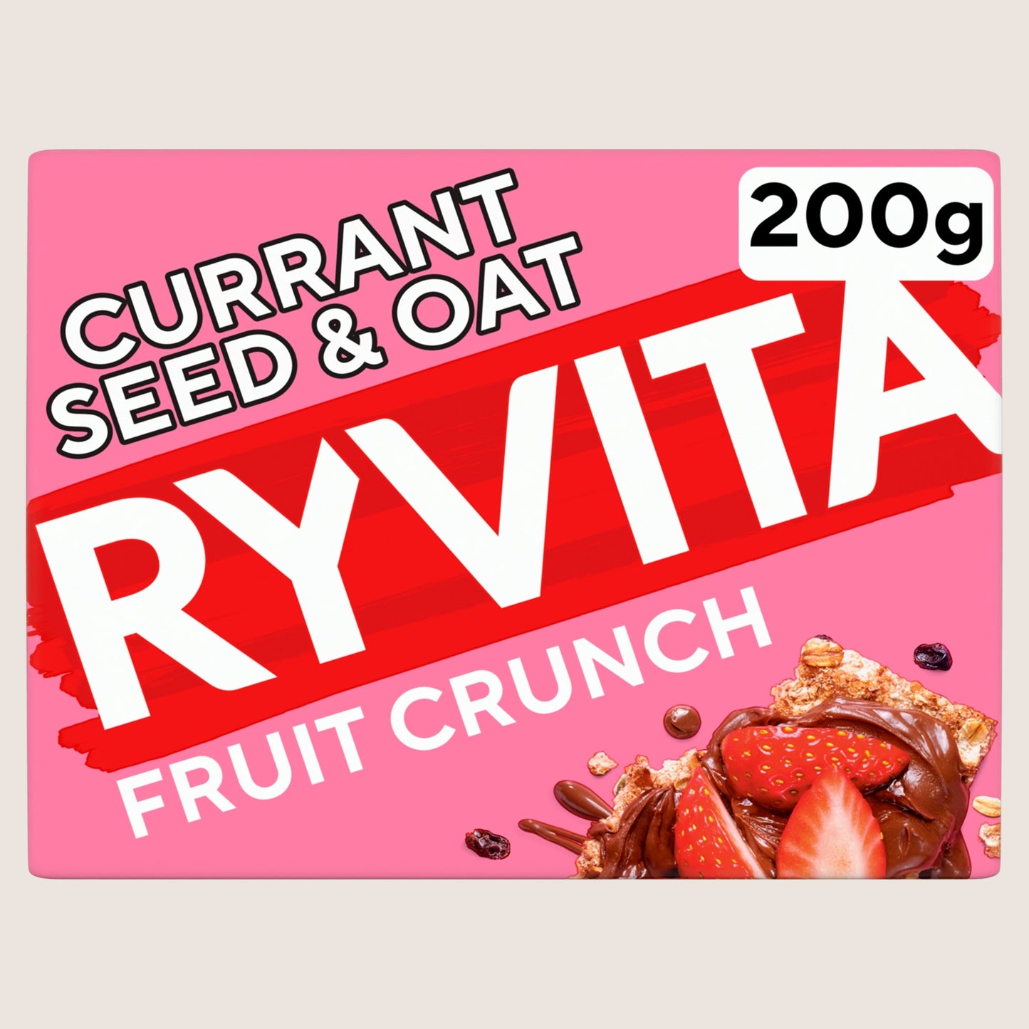 Ryvita Crispbread Fruit Crunch Currant Seed & Oat Crackers Wholegrain Oats 200g