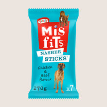 Misfits Nasher Sticks Adult Large Dog Treats with Chicken and Beef Nutritionally Complete 270g