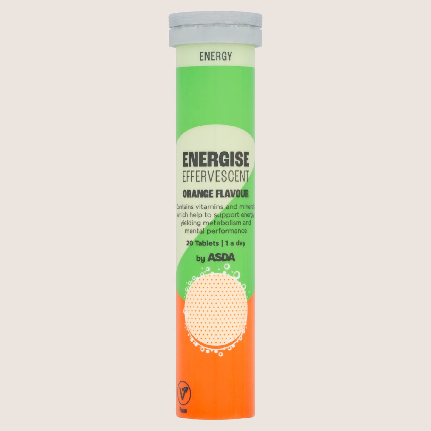 ASDA Energise Effervescent Orange Flavour 20 Tablets