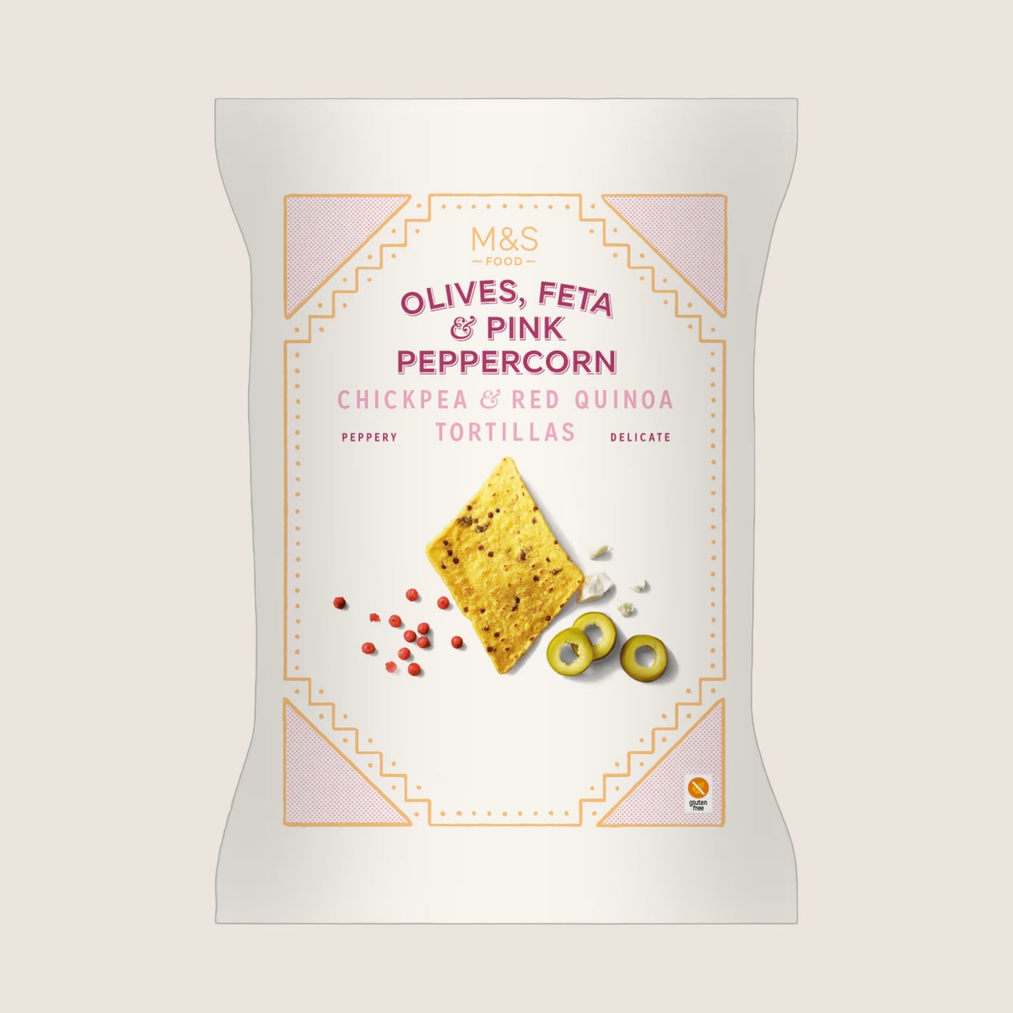 M&S Olives, Feta And Pink Peppercorn Chickpea And Red Quinoa Tortillas 150 g