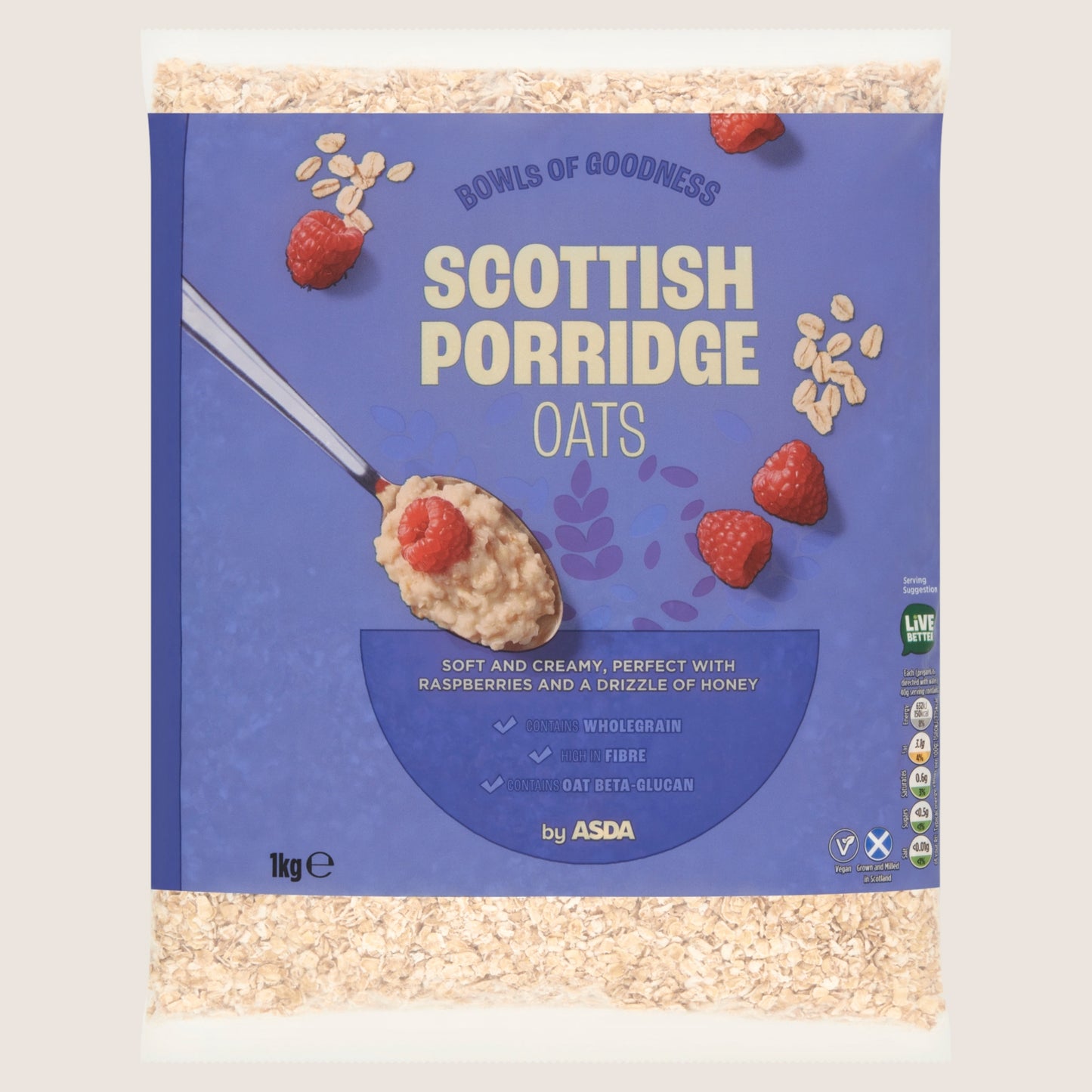 ASDA Scottish Porridge Oats Wholegrain 1kg