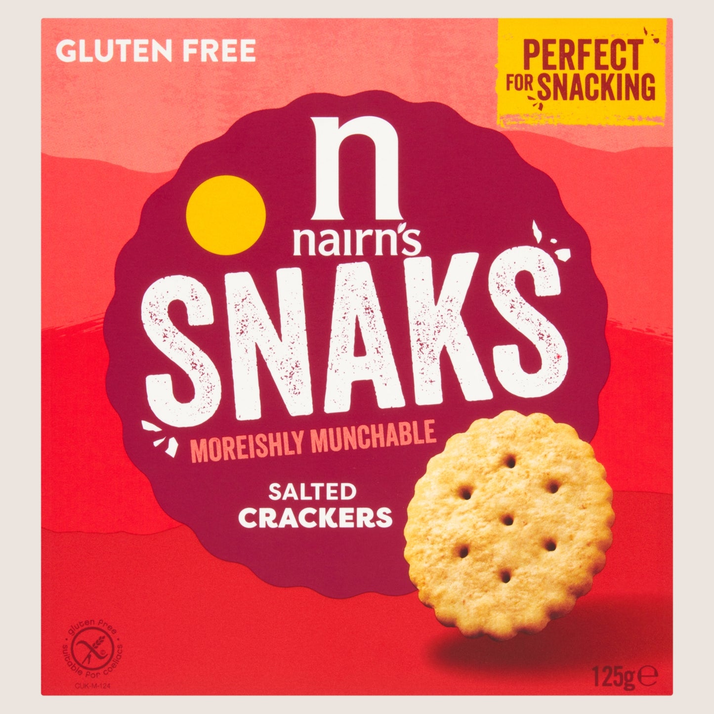 Nairn's Snaks Moreishly Munchable Salted Crackers Free From Artificial Additives 125g