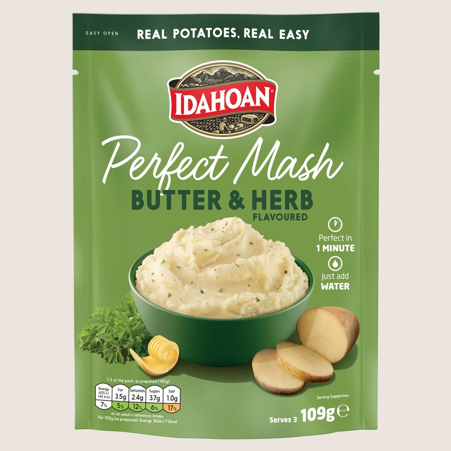 Idahoan Perfect Mash Butter & Herb Flavoured Gluten Free 109g