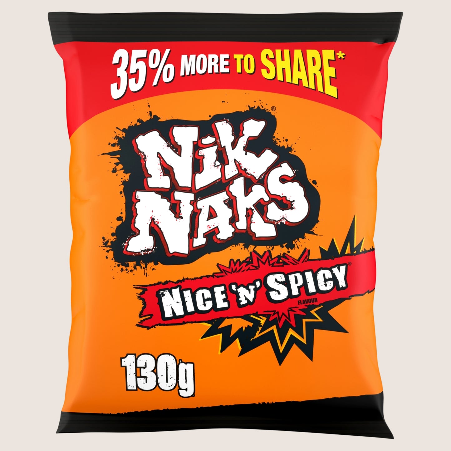 Nik Naks Nice 'N' Spicy Sharing Crisps No Artificial Additives 130g