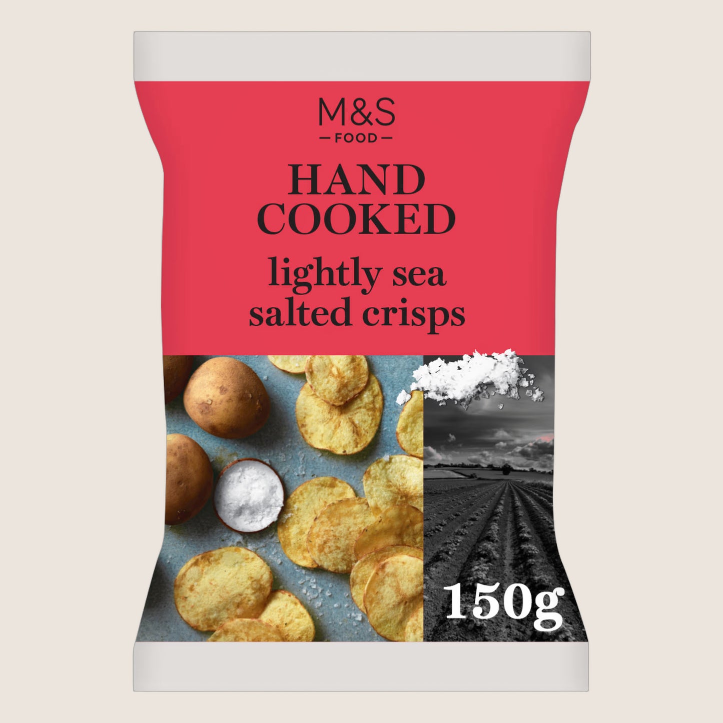 M&S Hand Cooked Lightly Sea Salted Crisps 150 g