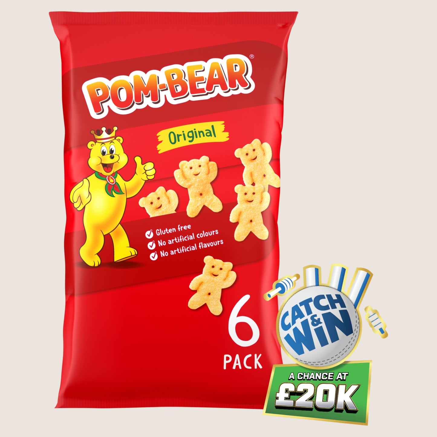 Pom Bear Original Crisps Gluten Free 6 Pack