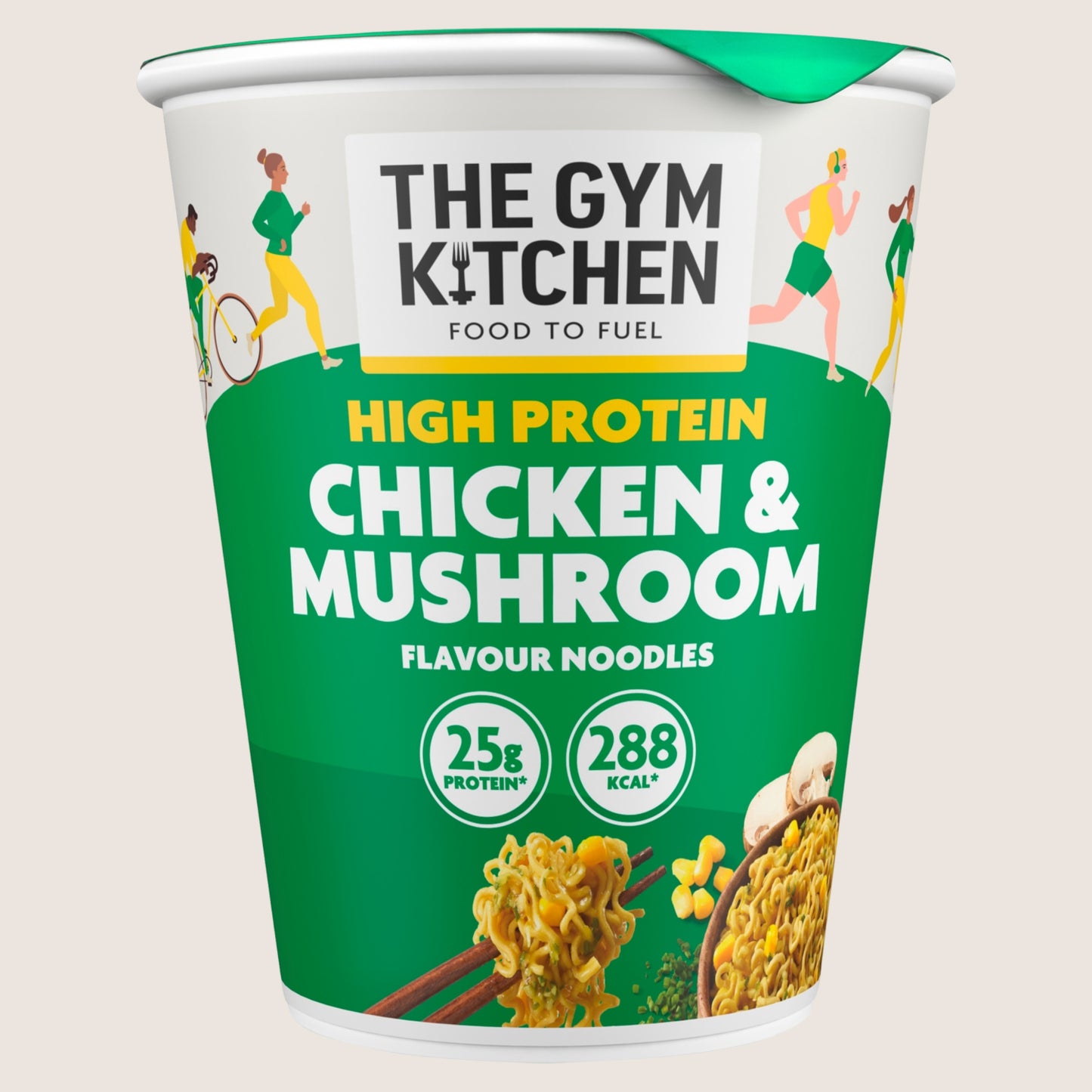 The Gym Kitchen High Protein Chicken & Mushroom Flavour Noodles Vegan Friendly 64g