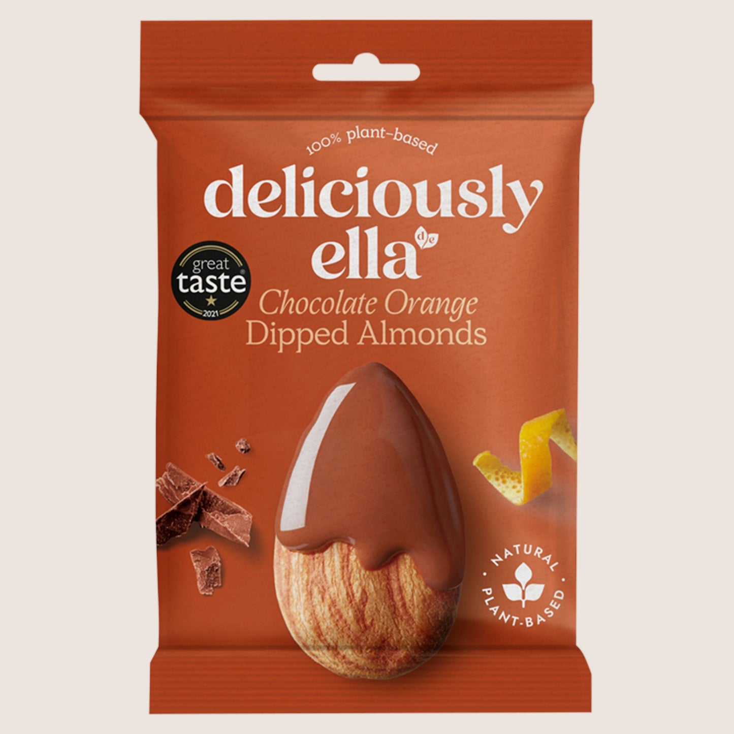 Deliciously Ella Chocolate Orange Dipped Almonds Snack Bag 27g