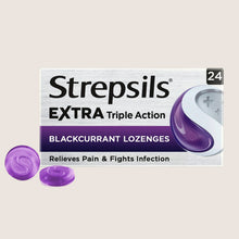 Strepsils Extra Triple Action Blackcurrant Lozenges 24 Lozenges