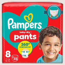 Pampers Baby-Dry Nappy Pants Size 8, , + Essential Pack Dermatologist Tested 22 Nappie 17kg